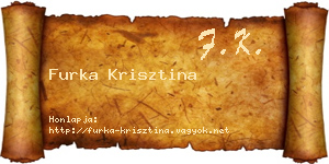 Furka Krisztina névjegykártya